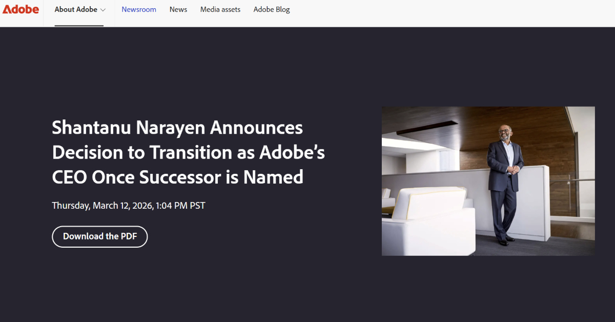 Adobe CEO Narayen Steps Down in Japan Tech News Update